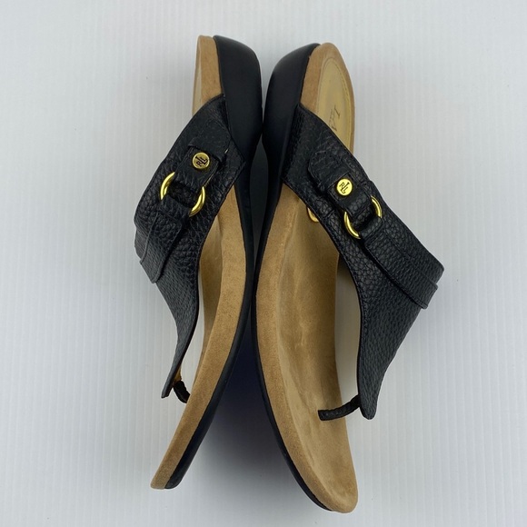 Lauren Ralph Lauren Krystal Thong Sandals Black and Tan Size 7.5B - Picture 6 of 9